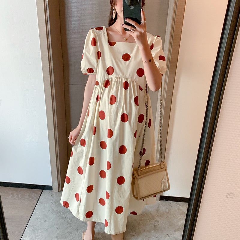 Discover the Perfect Summer Fashion Maternity Polka Dot Dress